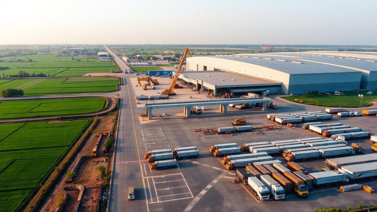 Aerial view of the Narayangroups logistics plant at Mohanlalganj, Lucknow